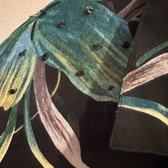 Vintage Lolette Long Sheer Floral Duster Size Large - Picture 4 of 5